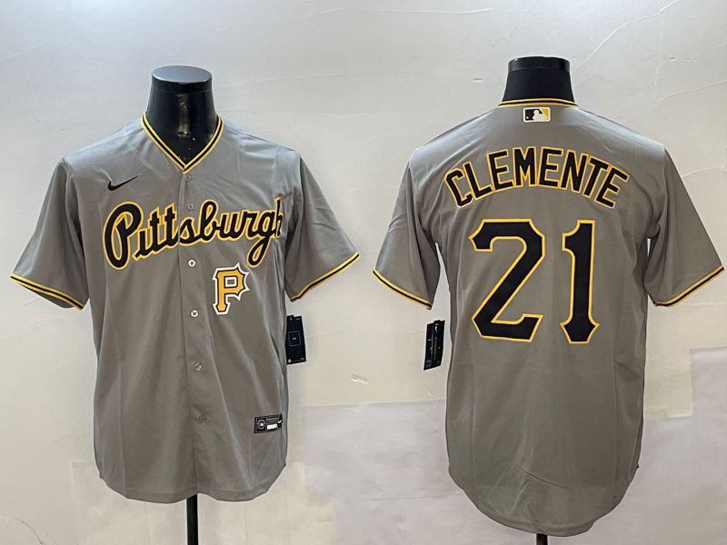 Men Pittsburgh Pirates #21 Clemente Grey Game Nike 2025 MLB Jersey style 3->pittsburgh pirates->MLB Jersey